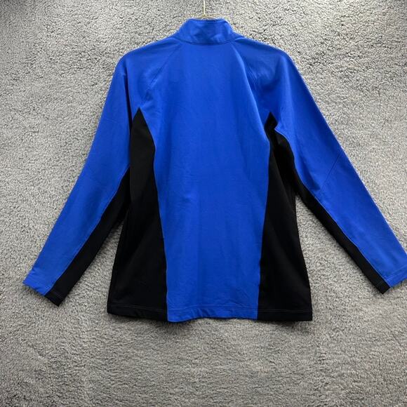 Speedo Men's Medium Long Sleeve Full Zip Team Jacket Blue‎ Black Swimmer - Picture 10 of 10